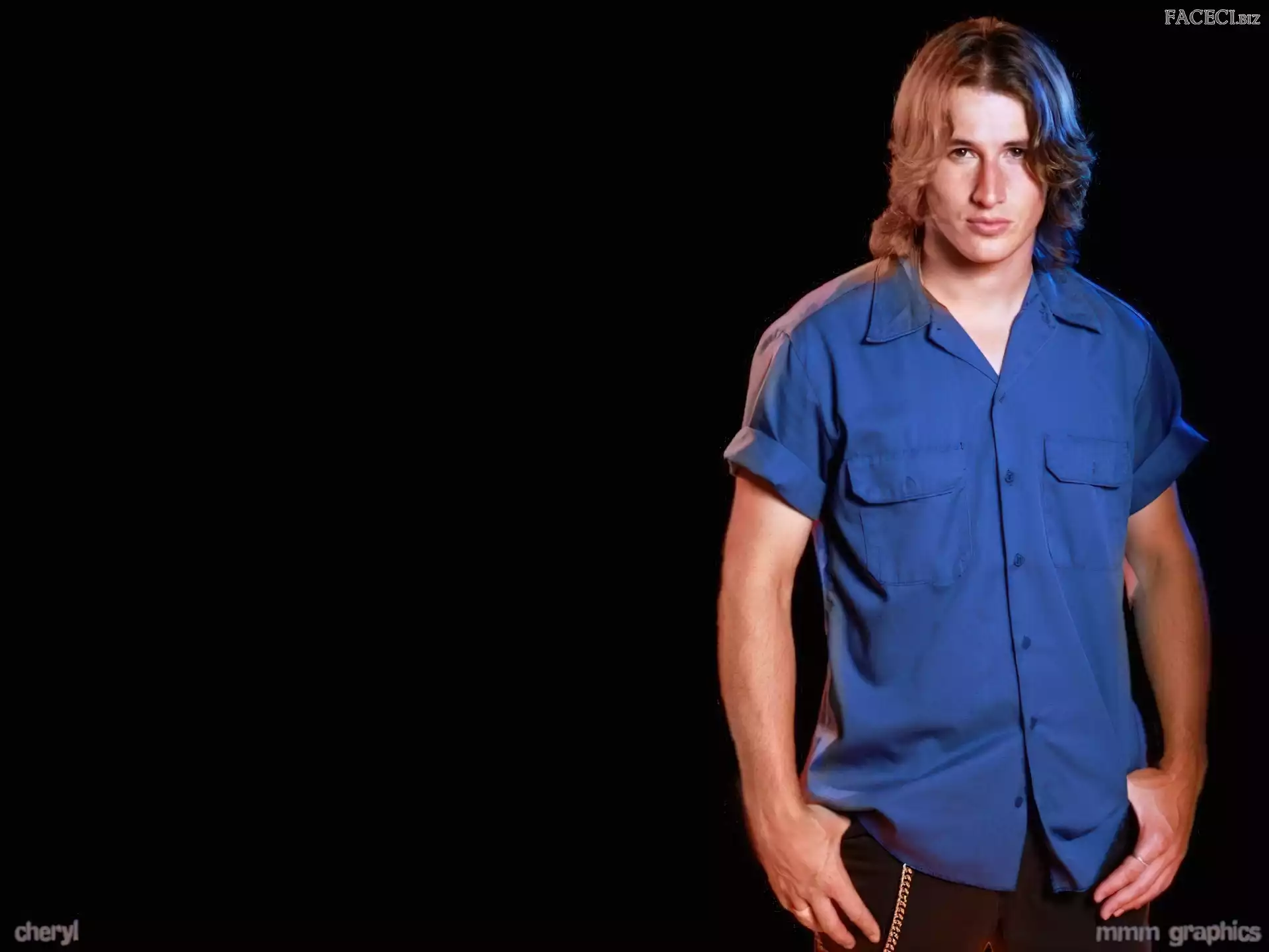 koszula, Brendan Fehr, niebieska